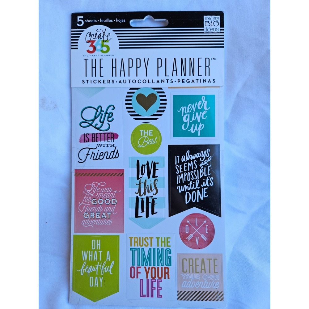 Me & My Big Ideas Create 365 Planner Stickers 5 Sheets/Pkg-Life Quotes PPS-61